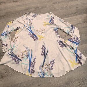 FREE PEOPLE‎ Clear Skies Cold Shoulder Tunic in Neutral Size Small S Dress